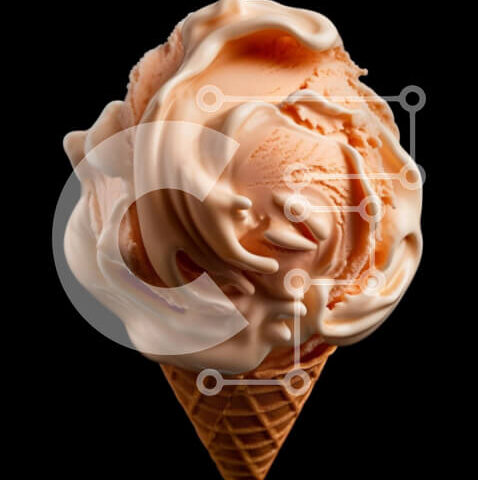 Intra Συλλεκτικό Ξύλινο Παζλ Plywood  4mm - Παγωτό χωνάκι βάφλας με σαντιγί πορτοκαλιού Σε Ξύλινο Κουτί - Διαστάσεις: 10x10 cm – 25 κομμάτια - Image 1