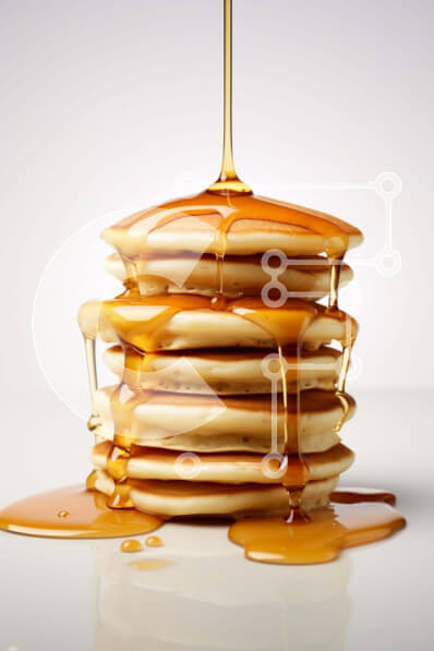 Intra Συλλεκτικό Ξύλινο Παζλ Plywood  4mm - Λαχταριστή στοίβα από τηγανίτες με σιρόπι σφενδάμου Σε Ξύλινο Κουτί - Διαστάσεις: 10x10 cm – 25 κομμάτια