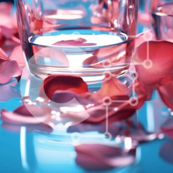 Intra Συλλεκτικό Ξύλινο Παζλ Plywood  4mm - Ποτήρι νερό με ροζ πέταλα Σε Ξύλινο Κουτί - Διαστάσεις: 10x10 cm – 25 κομμάτια - Image 1