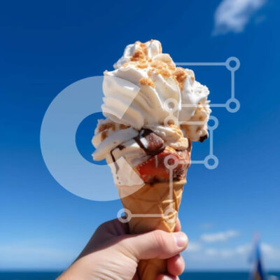 Intra Συλλεκτικό Ξύλινο Παζλ Plywood  4mm - Παγωτό χωνάκι με σαντιγί και γαρνιτούρες Σε Ξύλινο Κουτί - Διαστάσεις: 10x10 cm – 25 κομμάτια - Image 1