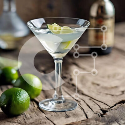 Intra Συλλεκτικό Ξύλινο Παζλ Plywood 4mm - Μπουκάλια από γυαλί και ποτό Martini στο τραπέζι του μπαρ Σε Ξύλινο Κουτί - Διαστάσεις: 10x10 cm – 25 κομμάτια - Image 1