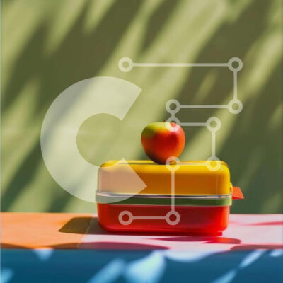 Intra Συλλεκτικό Ξύλινο Παζλ Plywood  4mm - Πολύχρωμο μεσημεριανό κουτί στο Apple Σε Ξύλινο Κουτί - Διαστάσεις: 10x10 cm – 25 κομμάτια - Image 1