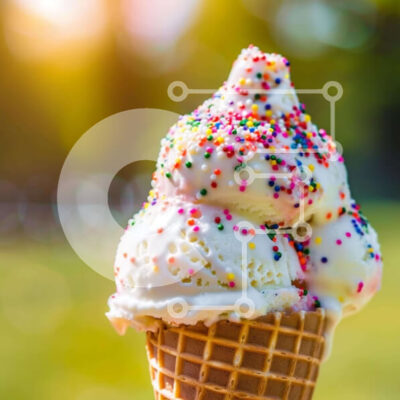 Intra Συλλεκτικό Ξύλινο Παζλ Plywood 4mm - Πολύχρωμο χωνάκι παγωτού με ψεκασμούς Σε Ξύλινο Κουτί - Διαστάσεις: 10x10 cm – 25 κομμάτια - Image 1