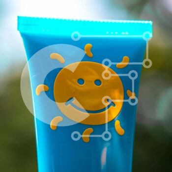 Intra Συλλεκτικό Ξύλινο Παζλ Plywood  4mm - Μπλε αντηλιακό σωληνάριο με σχέδιο Smiling Sun Σε Ξύλινο Κουτί - Διαστάσεις: 10x10 cm – 25 κομμάτια - Image 1