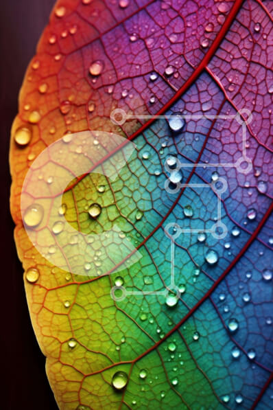 Intra Συλλεκτικό Ξύλινο Παζλ Plywood  4mm - Πολύχρωμο φύλλο με σταγονίδια νερού Σε Ξύλινο Κουτί - Διαστάσεις: 10x10 cm – 25 κομμάτια