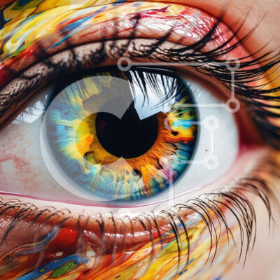 Intra Συλλεκτικό Ξύλινο Παζλ Plywood 4mm - Γυναικείο μάτι με πολύχρωμη μπογιά Σε Ξύλινο Κουτί - Διαστάσεις: 10x10 cm – 25 κομμάτια - Image 1