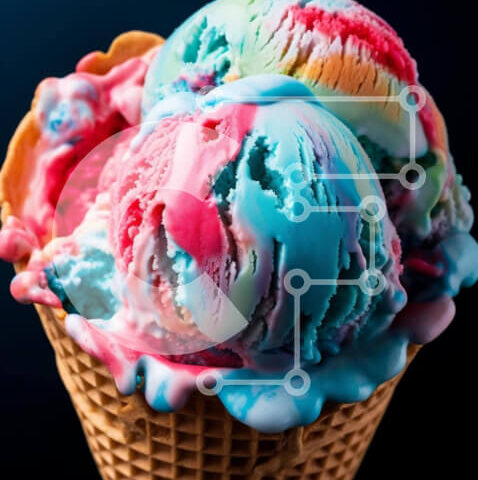 Intra Συλλεκτικό Ξύλινο Παζλ Plywood  4mm - Πολύχρωμο χωνάκι παγωτού Σε Ξύλινο Κουτί - Διαστάσεις: 10x10 cm – 25 κομμάτια - Image 1