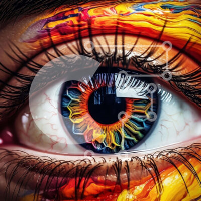 Intra Συλλεκτικό Ξύλινο Παζλ Plywood  4mm - Πολύχρωμο ζωγραφισμένο μάτι Σε Ξύλινο Κουτί - Διαστάσεις: 10x10 cm – 25 κομμάτια - Image 1