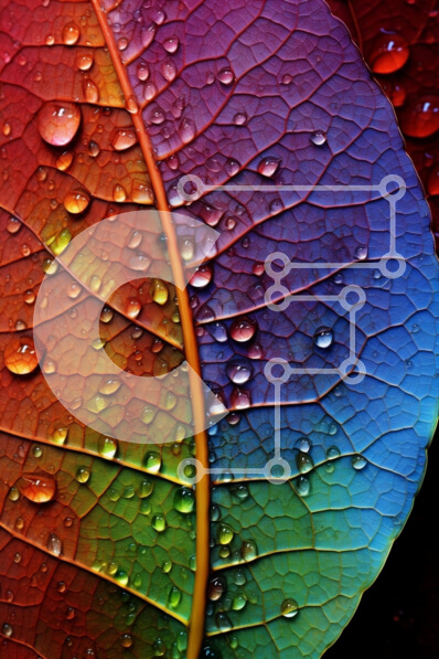 Intra Συλλεκτικό Ξύλινο Παζλ Plywood  4mm - Πολύχρωμο φύλλο με σταγονίδια νερού Σε Ξύλινο Κουτί - Διαστάσεις: 10x10 cm – 25 κομμάτια