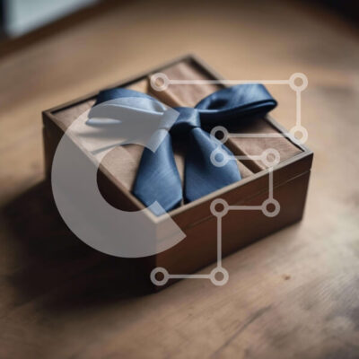 Intra Συλλεκτικό Ξύλινο Παζλ Plywood  4mm - Μπλε παπιγιόν και κοσμήματα  Σε Ξύλινο Κουτί Σε Ξύλινο Κουτί - Διαστάσεις: 10x10 cm – 25 κομμάτια - Image 1