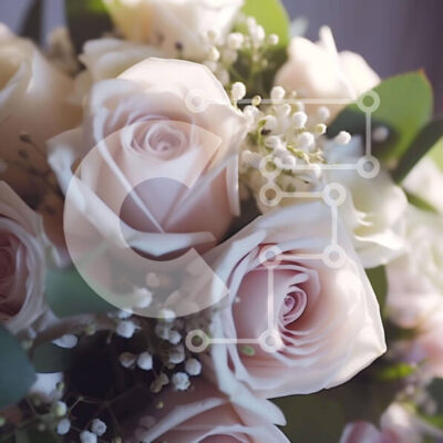 Intra Συλλεκτικό Ξύλινο Παζλ Plywood  4mm - Μπουκέτο με ροζ τριαντάφυλλα και μωρό ανάσα Σε Ξύλινο Κουτί - Διαστάσεις: 10x10 cm – 25 κομμάτια - Image 1