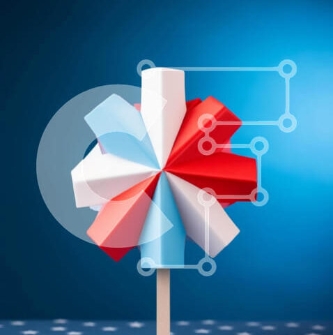 Intra Συλλεκτικό Ξύλινο Παζλ Plywood  4mm - Πολύχρωμο χάρτινο Popsicle σε πορτοκαλί τραπεζομάντιλο Σε Ξύλινο Κουτί - Διαστάσεις: 10x10 cm – 25 κομμάτια - Image 1