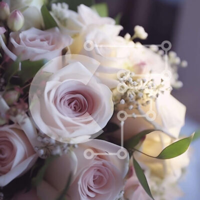 Intra Συλλεκτικό Ξύλινο Παζλ Plywood  4mm - Ροζ και λευκό τριαντάφυλλο μπουκέτο στο τραπέζι Σε Ξύλινο Κουτί - Διαστάσεις: 10x10 cm – 25 κομμάτια - Image 1