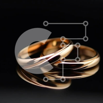 Intra Συλλεκτικό Ξύλινο Παζλ Plywood  4mm - Κομψές χρυσές βέρες σε μαύρο φόντο Σε Ξύλινο Κουτί - Διαστάσεις: 10x10 cm – 25 κομμάτια - Image 1