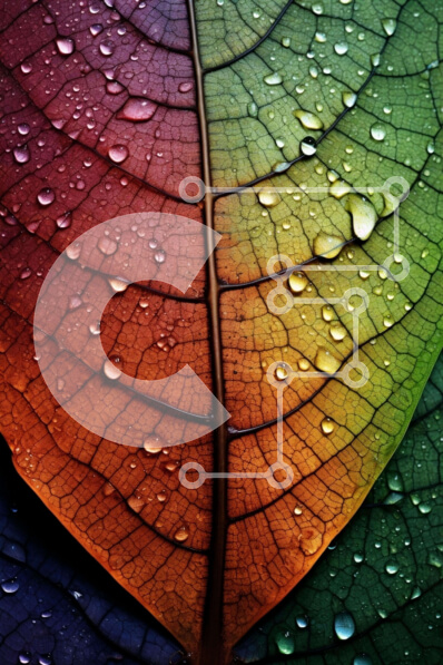 Intra Συλλεκτικό Ξύλινο Παζλ Plywood  4mm - Πολύχρωμο φύλλο με σταγονίδια νερού Σε Ξύλινο Κουτί - Διαστάσεις: 10x10 cm – 25 κομμάτια