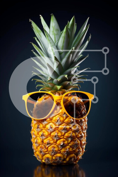 Intra Συλλεκτικό Ξύλινο Παζλ Plywood  4mm - Κομψός ανανάς με γυαλιά ηλίου Σε Ξύλινο Κουτί - Διαστάσεις: 10x10 cm – 25 κομμάτια