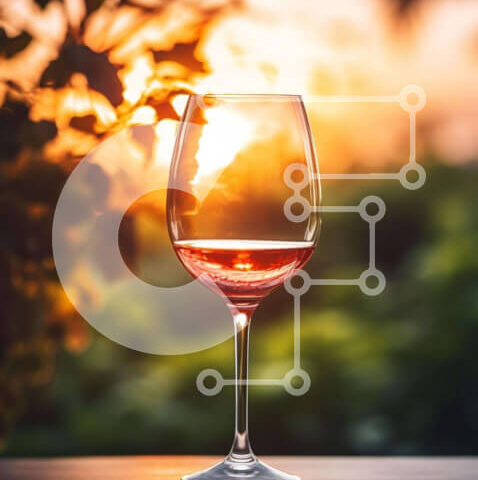 Intra Συλλεκτικό Ξύλινο Παζλ Plywood 4mm - Ποτήρι κόκκινο κρασί στο ηλιοβασίλεμα Σε Ξύλινο Κουτί - Διαστάσεις: 10x10 cm – 25 κομμάτια - Image 1