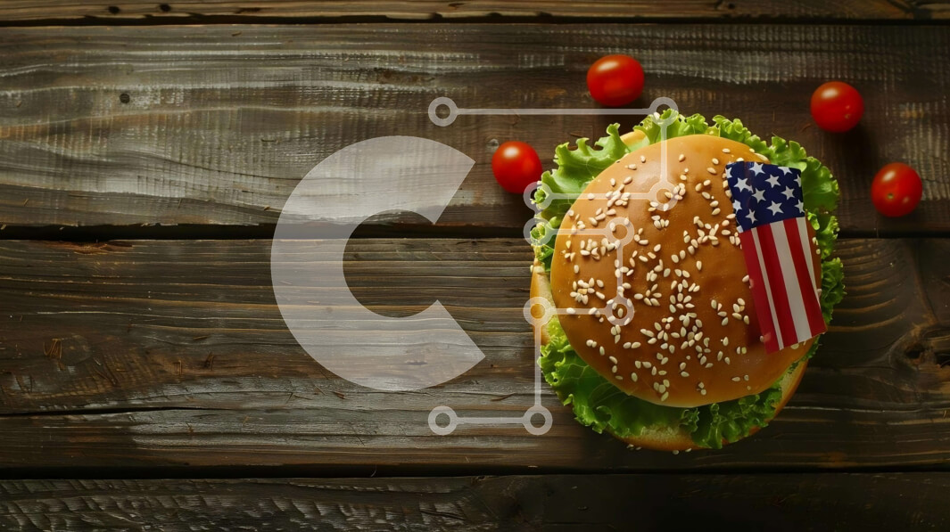 Intra Συλλεκτικό Ξύλινο Παζλ Plywood  4mm - Πατριωτικό Burger με αμερικανική σημαία Σε Ξύλινο Κουτί - Διαστάσεις: 10x10 cm – 25 κομμάτια - Image 1