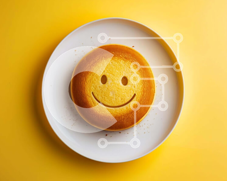 Intra Συλλεκτικό Ξύλινο Παζλ Plywood  4mm - Κίτρινο κέικ Smiley Face σε οβάλ πιάτο Σε Ξύλινο Κουτί - Διαστάσεις: 10x10 cm – 25 κομμάτια - Image 1