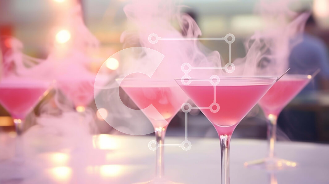 Intra Συλλεκτικό Ξύλινο Παζλ Plywood  4mm - Ροζ Ποτήρια Martini με Καπνό Σε Ξύλινο Κουτί - Διαστάσεις: 10x10 cm – 25 κομμάτια