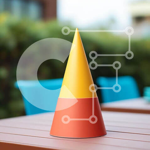 Intra Συλλεκτικό Ξύλινο Παζλ Plywood  4mm - Πολύχρωμο χωνάκι καραμελών σε εξωτερικό ξύλινο τραπέζι Σε Ξύλινο Κουτί - Διαστάσεις: 10x10 cm – 25 κομμάτια - Image 1