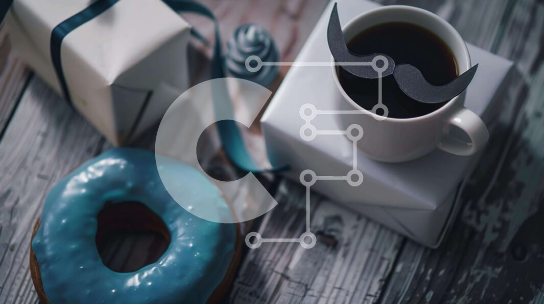 Intra Συλλεκτικό Ξύλινο Παζλ Plywood  4mm - Φλιτζάνι καφέ και μπλε ντόνατς με κουτιά δώρου Σε Ξύλινο Κουτί - Διαστάσεις: 10x10 cm – 25 κομμάτια