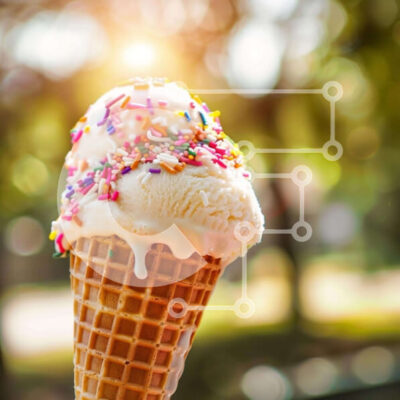 Intra Συλλεκτικό Ξύλινο Παζλ Plywood  4mm - Άτομο που κρατά πολύχρωμο χωνάκι βάφλας παγωτού Σε Ξύλινο Κουτί - Διαστάσεις: 10x10 cm – 25 κομμάτια - Image 1