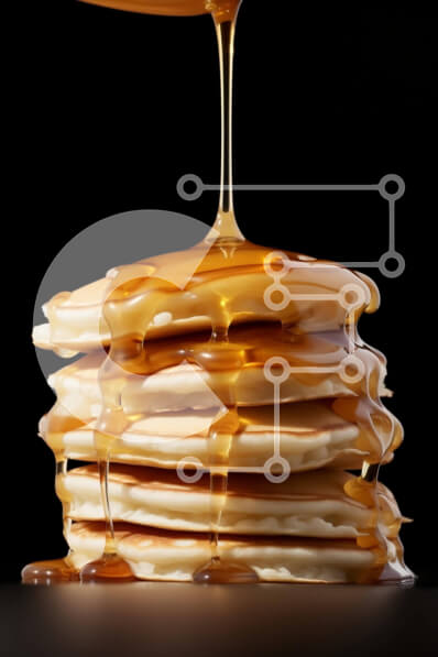 Intra Συλλεκτικό Ξύλινο Παζλ Plywood  4mm - Στοίβα από τηγανίτες περιχυμένες με σιρόπι σφενδάμου Σε Ξύλινο Κουτί - Διαστάσεις: 10x10 cm – 25 κομμάτια