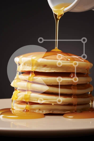 Intra Συλλεκτικό Ξύλινο Παζλ Plywood  4mm - Στοίβα από τηγανίτες με σιρόπι Σε Ξύλινο Κουτί - Διαστάσεις: 10x10 cm – 25 κομμάτια