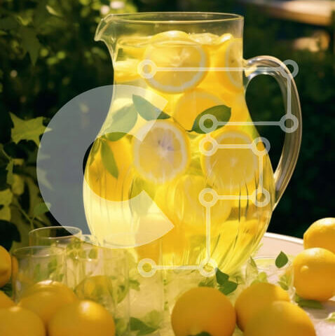 Intra Συλλεκτικό Ξύλινο Παζλ Plywood  4mm - Στάμνα λεμονάδας με φρέσκα λεμόνια και φύλλα μέντας Σε Ξύλινο Κουτί - Διαστάσεις: 10x10 cm – 25 κομμάτια - Image 1