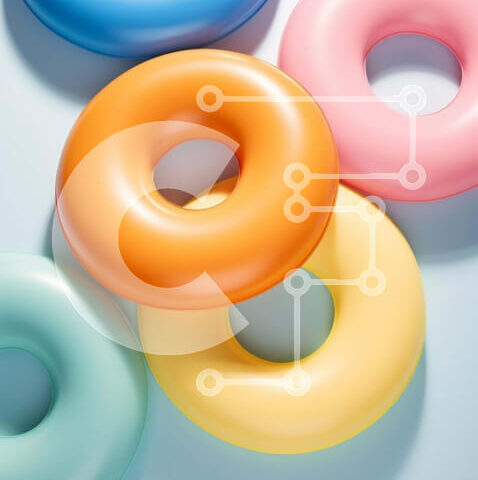 Intra Συλλεκτικό Ξύλινο Παζλ Plywood  4mm - Πολύχρωμα στοιβαγμένα ντόνατς Σε Ξύλινο Κουτί - Διαστάσεις: 10x10 cm – 25 κομμάτια - Image 1