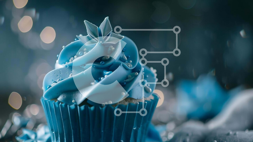 Intra Συλλεκτικό Ξύλινο Παζλ Plywood  4mm - Μπλε Cupcake με γλάσο και νιφάδες χιονιού Σε Ξύλινο Κουτί - Διαστάσεις: 10x10 cm – 25 κομμάτια