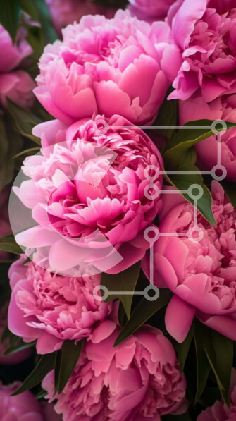 Intra Συλλεκτικό Ξύλινο Παζλ Plywood  4mm - Μπουκέτο με ροζ παιώνιες και ανάμεικτα λουλούδια Σε Ξύλινο Κουτί - Διαστάσεις: 10x10 cm – 25 κομμάτια