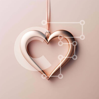 Intra Συλλεκτικό Ξύλινο Παζλ Plywood  4mm - Χρυσό μενταγιόν σε σχήμα καρδιάς σε ροζ φόντο Σε Ξύλινο Κουτί - Διαστάσεις: 10x10 cm – 25 κομμάτια - Image 1