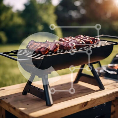 Intra Συλλεκτικό Ξύλινο Παζλ Plywood 4mm - Ψησταριά μπάρμπεκιου με παϊδάκια που μαγειρεύουν σε εξωτερικούς χώρους Σε Ξύλινο Κουτί - Διαστάσεις: 10x10 cm – 25 κομμάτια - Image 1