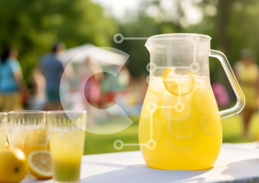 Intra Συλλεκτικό Ξύλινο Παζλ Plywood  4mm - Υπαίθρια συγκέντρωση με λεμονάδα και νερό Σε Ξύλινο Κουτί - Διαστάσεις: 10x10 cm – 25 κομμάτια