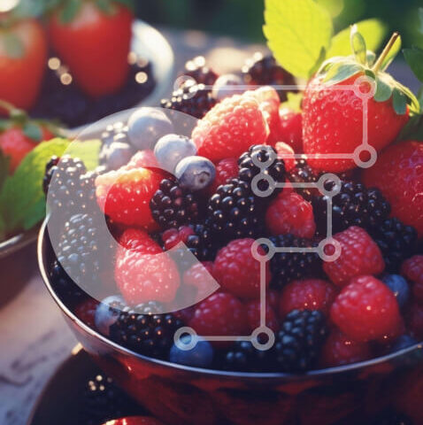 Intra Συλλεκτικό Ξύλινο Παζλ Plywood  4mm - Εμφάνιση φρέσκων φρούτων σε ασημένια μπολ Σε Ξύλινο Κουτί - Διαστάσεις: 10x10 cm – 25 κομμάτια - Image 1