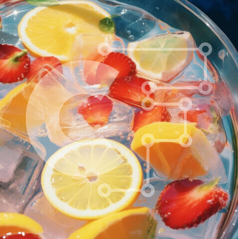 Intra Συλλεκτικό Ξύλινο Παζλ Plywood  4mm - Γυάλινο μπολ με φρέσκα φρούτα και παγάκια Σε Ξύλινο Κουτί - Διαστάσεις: 10x10 cm – 25 κομμάτια - Image 1