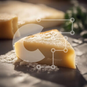 Intra Συλλεκτικό Ξύλινο Παζλ Plywood  4mm - Φέτα τυρί σε μεταλλική επιφάνεια με πράσινα βότανα Σε Ξύλινο Κουτί - Διαστάσεις: 10x10 cm – 25 κομμάτια