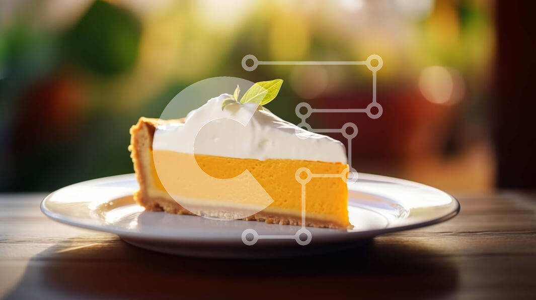 Intra Συλλεκτικό Ξύλινο Παζλ Plywood  4mm - Φέτα κολοκυθόπιτα με σαντιγί σε λευκό πιάτο Σε Ξύλινο Κουτί - Διαστάσεις: 10x10 cm – 25 κομμάτια