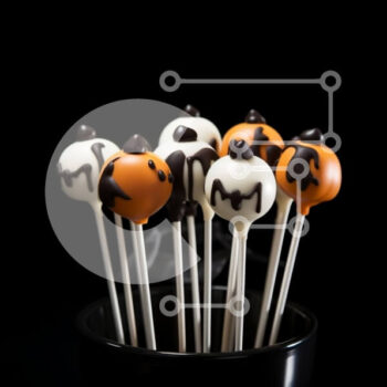 Intra Συλλεκτικό Ξύλινο Παζλ Plywood  4mm - Cake Pops με θέμα το Halloween in Black Cup Σε Ξύλινο Κουτί - Διαστάσεις: 10x10 cm – 25 κομμάτια - Image 1