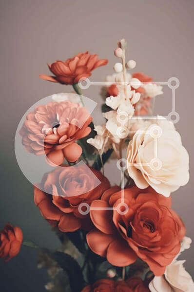 Intra Συλλεκτικό Ξύλινο Παζλ Plywood  4mm - Βάζο με κόκκινα, λευκά και κίτρινα λουλούδια Σε Ξύλινο Κουτί - Διαστάσεις: 10x10 cm – 25 κομμάτια