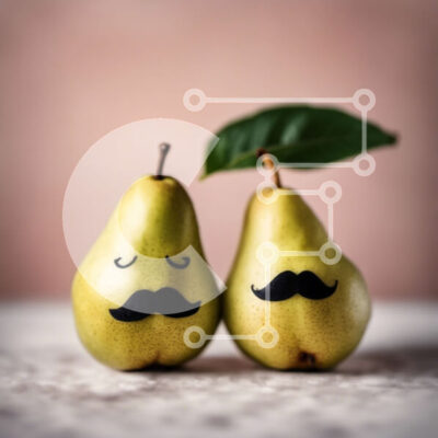 Intra Συλλεκτικό Ξύλινο Παζλ Plywood 4mm - Δύο αχλάδια με μουστάκια και ένα φύλλο Σε Ξύλινο Κουτί - Διαστάσεις: 10x10 cm – 25 κομμάτια - Image 1