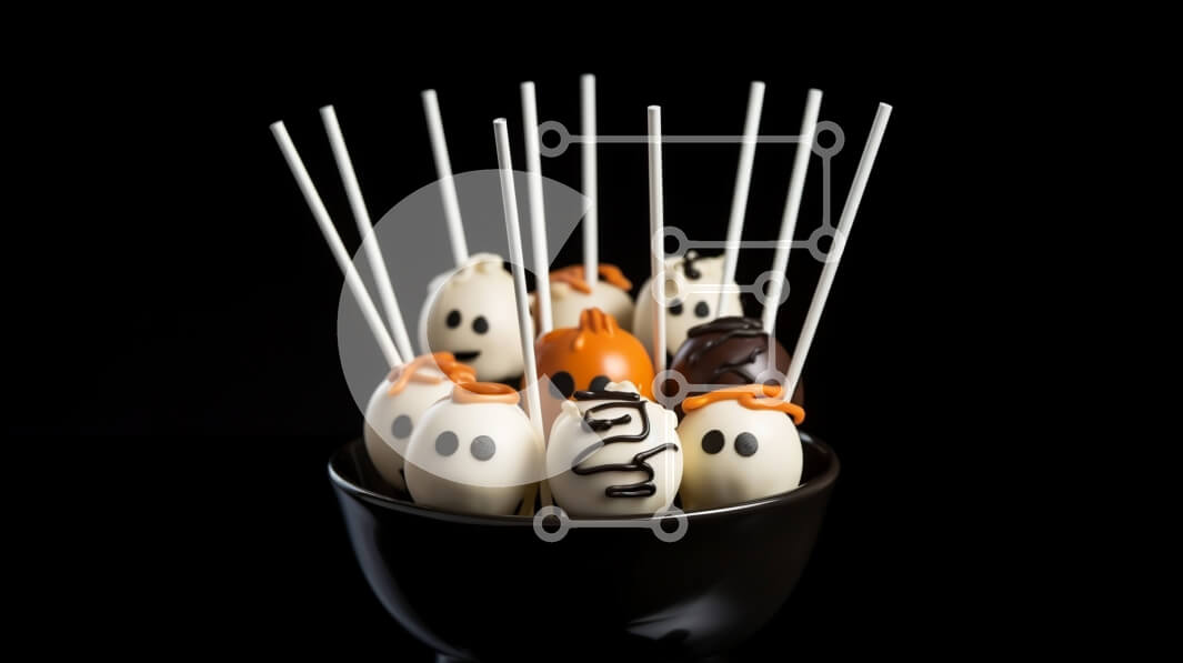Intra Συλλεκτικό Ξύλινο Παζλ Plywood  4mm - Cake Pops με θέμα το Halloween σε μαύρο μπολ Σε Ξύλινο Κουτί - Διαστάσεις: 10x10 cm – 25 κομμάτια