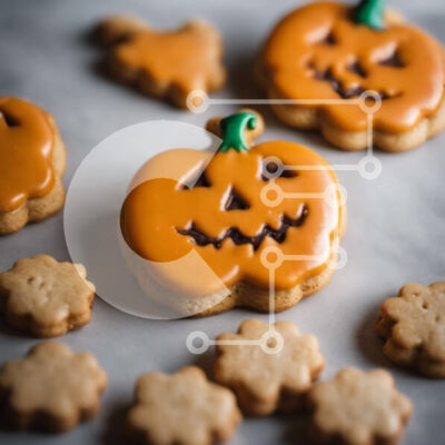 Intra Συλλεκτικό Ξύλινο Παζλ Plywood  4mm - Λαχταριστά διακοσμημένα μπισκότα με κολοκύθες και νιφάδες χιονιού Σε Ξύλινο Κουτί - Διαστάσεις: 10x10 cm – 25 κομμάτια - Image 1