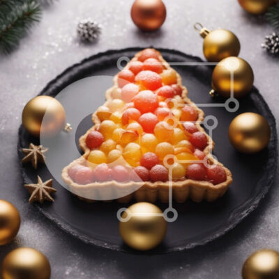 Intra Συλλεκτικό Ξύλινο Παζλ Plywood  4mm - Αναποδογυρισμένο επιδόρπιο χριστουγεννιάτικου δέντρου Σε Ξύλινο Κουτί - Διαστάσεις: 10x10 cm – 25 κομμάτια - Image 1