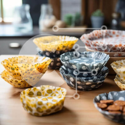 Intra Συλλεκτικό Ξύλινο Παζλ Plywood  4mm - Διάφορα σνακ και μπολ σε ένα ξύλινο τραπέζι Σε Ξύλινο Κουτί - Διαστάσεις: 10x10 cm – 25 κομμάτια - Image 1