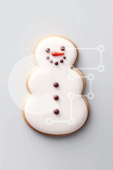 Intra Συλλεκτικό Ξύλινο Παζλ Plywood  4mm - Μπισκότο σε σχήμα χιονάνθρωπου με παγωμένο και πασπάλισμα Σε Ξύλινο Κουτί - Διαστάσεις: 10x10 cm – 25 κομμάτια