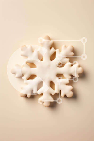 Intra Συλλεκτικό Ξύλινο Παζλ Plywood  4mm - Μπισκότο σε σχήμα νιφάδας χιονιού σε υπόλευκο φόντο Σε Ξύλινο Κουτί - Διαστάσεις: 10x10 cm – 25 κομμάτια