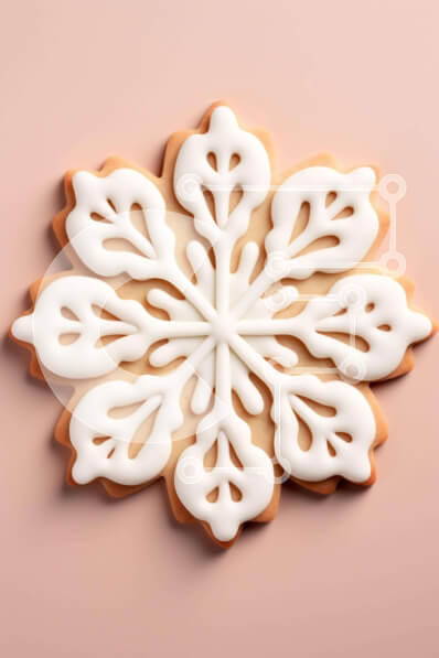 Intra Συλλεκτικό Ξύλινο Παζλ Plywood  4mm - Μπισκότο σε σχήμα νιφάδας χιονιού με λευκό πάγωμα Σε Ξύλινο Κουτί - Διαστάσεις: 10x10 cm – 25 κομμάτια